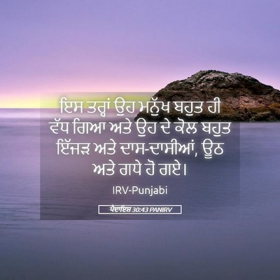 Picture 05 - ਪੈਦਾਇਸ਼ 30:43 PANIRV - ਇਸ ਤਰ੍ਹਾਂ ਉਹ ਮਨੁੱਖ - Bible Verse Picture