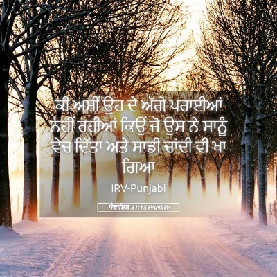Picture 05 - ਪੈਦਾਇਸ਼ 31:15 PANIRV - ਕੀ ਅਸੀਂ ਉਹ ਦੇ ਅੱਗੇ - Bible Verse Picture