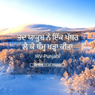 Picture 05 - ਪੈਦਾਇਸ਼ 31:45 PANIRV - ਤਦ ਯਾਕੂਬ ਨੇ ਇੱਕ - Bible Verse Picture