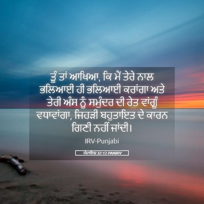 Picture 05 - ਪੈਦਾਇਸ਼ 32:12 PANIRV - ਤੂੰ ਤਾਂ ਆਖਿਆ, ਕਿ - Bible Verse Picture