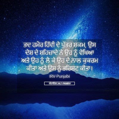 Picture 05 - ਪੈਦਾਇਸ਼ 34:2 PANIRV - ਤਦ ਹਮੋਰ ਹਿੱਵੀ ਦੇ - Bible Verse Picture