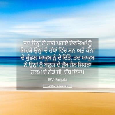 Picture 05 - ਪੈਦਾਇਸ਼ 35:4 PANIRV - ਤਦ ਉਨ੍ਹਾਂ ਨੇ ਸਾਰੇ - Bible Verse Picture