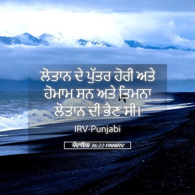 Picture 05 - ਪੈਦਾਇਸ਼ 36:22 PANIRV - ਲੋਤਾਨ ਦੇ ਪੁੱਤਰ - Bible Verse Picture