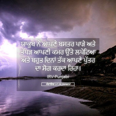 Picture 05 - ਪੈਦਾਇਸ਼ 37:34 PANIRV - ਯਾਕੂਬ ਨੇ ਆਪਣੇ ਬਸਤਰ - Bible Verse Picture