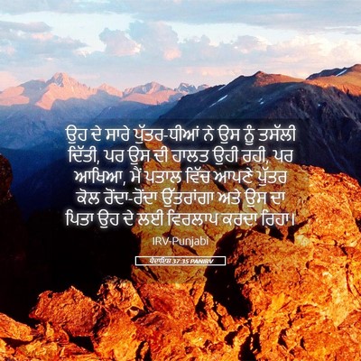 Picture 05 - ਪੈਦਾਇਸ਼ 37:35 PANIRV - ਉਹ ਦੇ ਸਾਰੇ - Bible Verse Picture