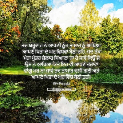 Picture 05 - ਪੈਦਾਇਸ਼ 38:11 PANIRV - ਤਦ ਯਹੂਦਾਹ ਨੇ ਆਪਣੀ - Bible Verse Picture