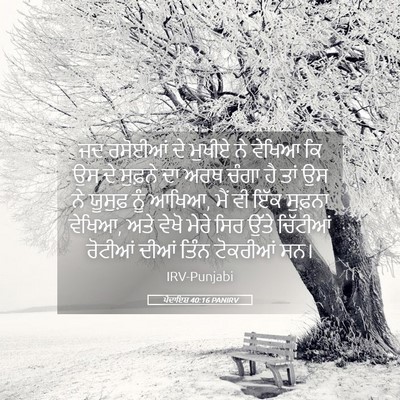Picture 05 - ਪੈਦਾਇਸ਼ 40:16 PANIRV - ਜਦ ਰਸੋਈਆਂ ਦੇ ਮੁਖੀਏ - Bible Verse Picture