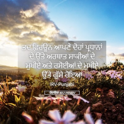 Picture 05 - ਪੈਦਾਇਸ਼ 40:2 PANIRV - ਤਦ ਫ਼ਿਰਊਨ ਆਪਣੇ - Bible Verse Picture