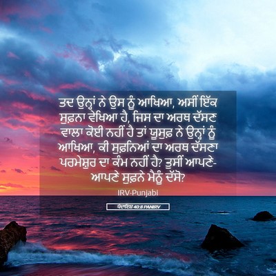 Picture 05 - ਪੈਦਾਇਸ਼ 40:8 PANIRV - ਤਦ ਉਨ੍ਹਾਂ ਨੇ ਉਸ ਨੂੰ - Bible Verse Picture