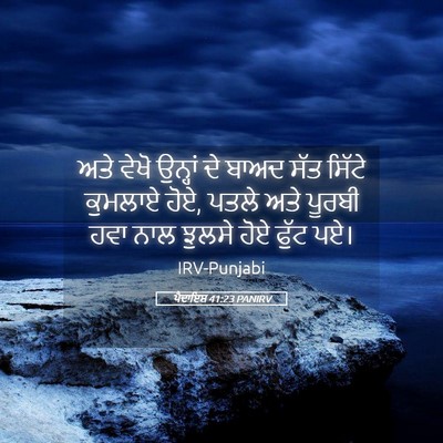 Picture 05 - ਪੈਦਾਇਸ਼ 41:23 PANIRV - ਅਤੇ ਵੇਖੋ ਉਨ੍ਹਾਂ ਦੇ - Bible Verse Picture