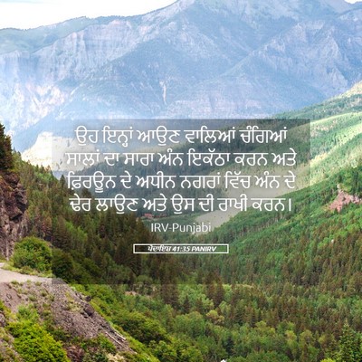 Picture 05 - ਪੈਦਾਇਸ਼ 41:35 PANIRV - ਉਹ ਇਨ੍ਹਾਂ ਆਉਣ - Bible Verse Picture