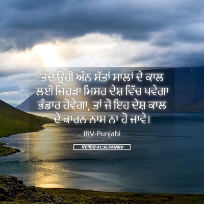 Picture 05 - ਪੈਦਾਇਸ਼ 41:36 PANIRV - ਤਦ ਉਹੀ ਅੰਨ ਸੱਤਾਂ - Bible Verse Picture