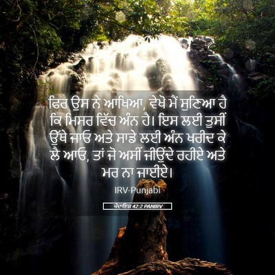 Picture 05 - ਪੈਦਾਇਸ਼ 42:2 PANIRV - ਫਿਰ ਉਸ ਨੇ ਆਖਿਆ, - Bible Verse Picture