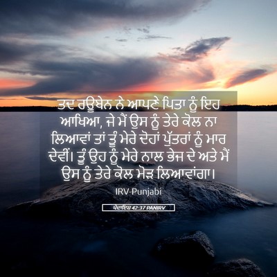Picture 05 - ਪੈਦਾਇਸ਼ 42:37 PANIRV - ਤਦ ਰਊਬੇਨ ਨੇ ਆਪਣੇ - Bible Verse Picture