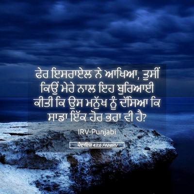 Picture 05 - ਪੈਦਾਇਸ਼ 43:6 PANIRV - ਫੇਰ ਇਸਰਾਏਲ ਨੇ ਆਖਿਆ, - Bible Verse Picture