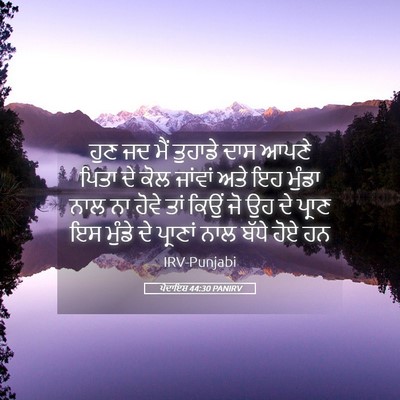 Picture 05 - ਪੈਦਾਇਸ਼ 44:30 PANIRV - ਹੁਣ ਜਦ ਮੈਂ ਤੁਹਾਡੇ - Bible Verse Picture