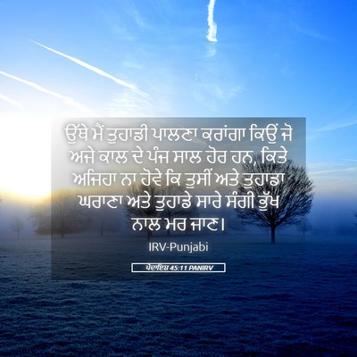 Picture 05 - ਪੈਦਾਇਸ਼ 45:11 PANIRV - ਉੱਥੇ ਮੈਂ ਤੁਹਾਡੀ - Bible Verse Picture