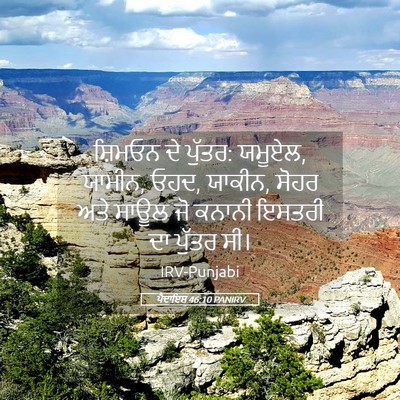 Picture 05 - ਪੈਦਾਇਸ਼ 46:10 PANIRV - ਸ਼ਿਮਓਨ ਦੇ ਪੁੱਤਰ: - Bible Verse Picture