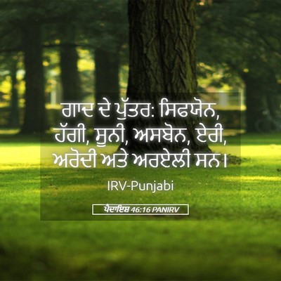 Picture 05 - ਪੈਦਾਇਸ਼ 46:16 PANIRV - ਗਾਦ ਦੇ ਪੁੱਤਰ: - Bible Verse Picture