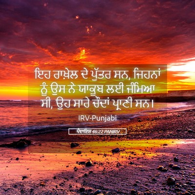 Picture 05 - ਪੈਦਾਇਸ਼ 46:22 PANIRV - ਇਹ ਰਾਖ਼ੇਲ ਦੇ ਪੁੱਤਰ - Bible Verse Picture