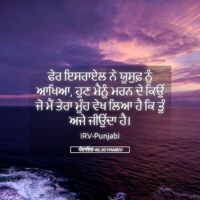 Picture 05 - ਪੈਦਾਇਸ਼ 46:30 PANIRV - ਫੇਰ ਇਸਰਾਏਲ ਨੇ - Bible Verse Picture
