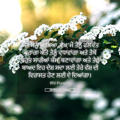 Picture 05 - ਪੈਦਾਇਸ਼ 48:4 PANIRV - ਅਤੇ ਮੈਨੂੰ ਆਖਿਆ, - Bible Verse Picture