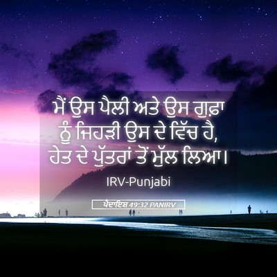 Picture 05 - ਪੈਦਾਇਸ਼ 49:32 PANIRV - ਮੈਂ ਉਸ ਪੈਲੀ ਅਤੇ ਉਸ - Bible Verse Picture