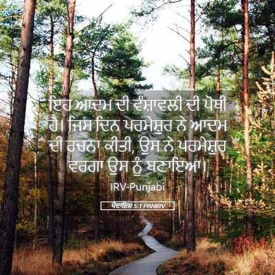 Picture 05 - ਪੈਦਾਇਸ਼ 5:1 PANIRV - ਇਹ ਆਦਮ ਦੀ ਵੰਸ਼ਾਵਲੀ - Bible Verse Picture