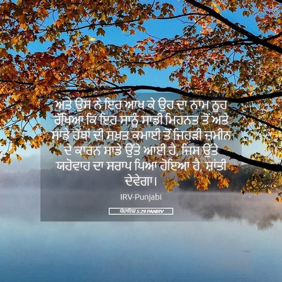 Picture 05 - ਪੈਦਾਇਸ਼ 5:29 PANIRV - ਅਤੇ ਉਸ ਨੇ ਇਹ ਆਖ ਕੇ - Bible Verse Picture