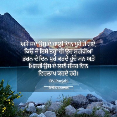 Picture 05 - ਪੈਦਾਇਸ਼ 50:3 PANIRV - ਅਤੇ ਜਦ ਉਸ ਦੇ ਚਾਲ੍ਹੀ - Bible Verse Picture