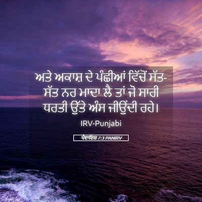 Picture 05 - ਪੈਦਾਇਸ਼ 7:3 PANIRV - ਅਤੇ ਅਕਾਸ਼ ਦੇ - Bible Verse Picture