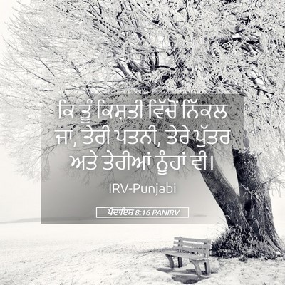 Picture 05 - ਪੈਦਾਇਸ਼ 8:16 PANIRV - ਕਿ ਤੂੰ ਕਿਸ਼ਤੀ - Bible Verse Picture