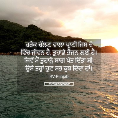Picture 05 - ਪੈਦਾਇਸ਼ 9:3 PANIRV - ਹਰੇਕ ਚੱਲਣ ਵਾਲਾ - Bible Verse Picture