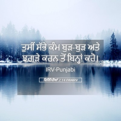 Picture 05 - ਫਿਲਿੱਪੀਆਂ 2:14 PANIRV - ਤੁਸੀਂ ਸੱਭੇ ਕੰਮ - Bible Verse Picture