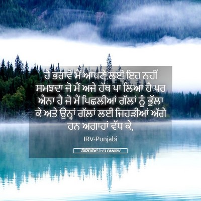 Picture 05 - ਫਿਲਿੱਪੀਆਂ 3:13 PANIRV - ਹੇ ਭਰਾਵੋ ਮੈਂ ਆਪਣੇ - Bible Verse Picture