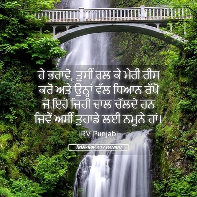 Picture 05 - ਫਿਲਿੱਪੀਆਂ 3:17 PANIRV - ਹੇ ਭਰਾਵੋ, ਤੁਸੀਂ ਰਲ - Bible Verse Picture
