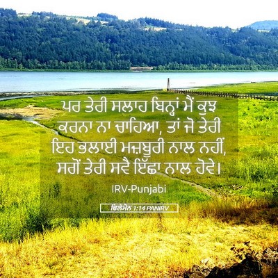 Picture 05 - ਫਿਲੇਮੋਨ 1:14 PANIRV - ਪਰ ਤੇਰੀ ਸਲਾਹ - Bible Verse Picture