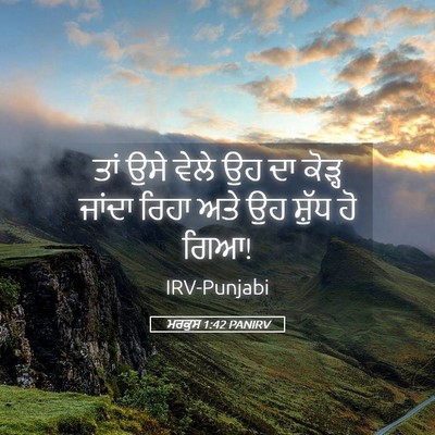 Picture 05 - ਮਰਕੁਸ 1:42 PANIRV - ਤਾਂ ਉਸੇ ਵੇਲੇ ਉਹ ਦਾ - Bible Verse Picture