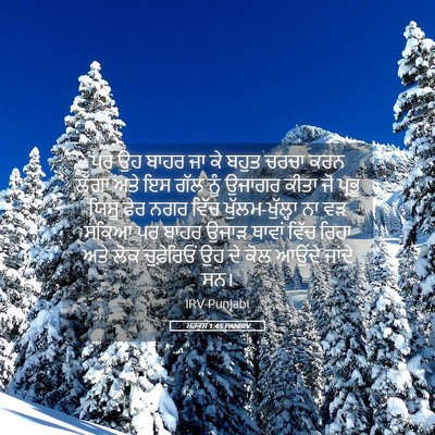 Picture 05 - ਮਰਕੁਸ 1:45 PANIRV - ਪਰ ਉਹ ਬਾਹਰ ਜਾ ਕੇ - Bible Verse Picture