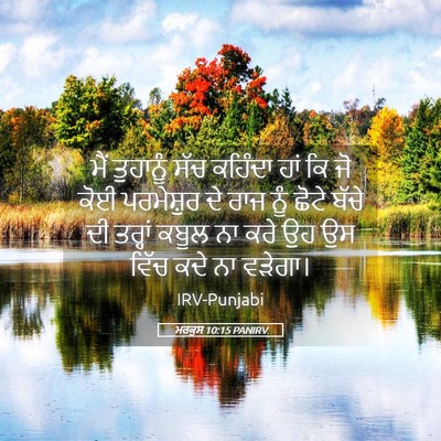 Picture 05 - ਮਰਕੁਸ 10:15 PANIRV - ਮੈਂ ਤੁਹਾਨੂੰ ਸੱਚ - Bible Verse Picture