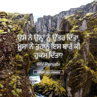 Picture 05 - ਮਰਕੁਸ 10:3 PANIRV - ਉਸ ਨੇ ਉਨ੍ਹਾਂ ਨੂੰ - Bible Verse Picture