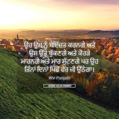 Picture 05 - ਮਰਕੁਸ 10:34 PANIRV - ਉਹ ਉਸ ਨੂੰ ਬੇਇੱਜ਼ਤ - Bible Verse Picture