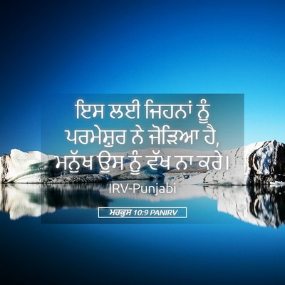 Picture 05 - ਮਰਕੁਸ 10:9 PANIRV - ਇਸ ਲਈ ਜਿਹਨਾਂ ਨੂੰ - Bible Verse Picture