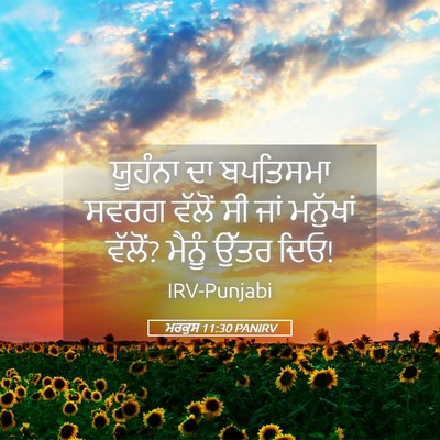 Picture 05 - ਮਰਕੁਸ 11:30 PANIRV - ਯੂਹੰਨਾ ਦਾ ਬਪਤਿਸਮਾ - Bible Verse Picture