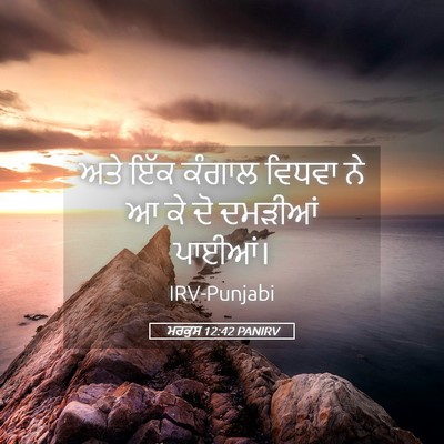 Picture 05 - ਮਰਕੁਸ 12:42 PANIRV - ਅਤੇ ਇੱਕ ਕੰਗਾਲ - Bible Verse Picture