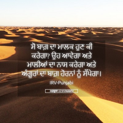 Picture 05 - ਮਰਕੁਸ 12:9 PANIRV - ਸੋ ਬਾਗ਼ ਦਾ ਮਾਲਕ ਹੁਣ - Bible Verse Picture
