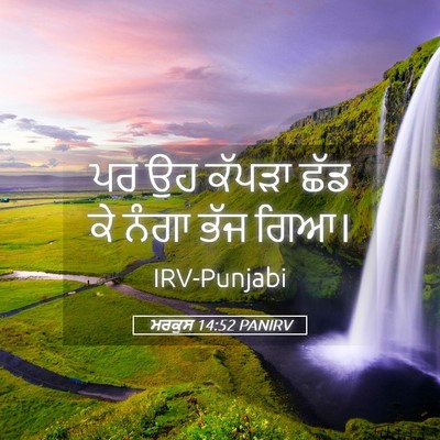 Picture 05 - ਮਰਕੁਸ 14:52 PANIRV - ਪਰ ਉਹ ਕੱਪੜਾ ਛੱਡ ਕੇ - Bible Verse Picture