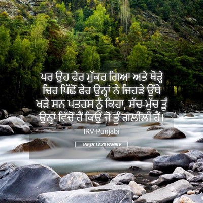 Picture 05 - ਮਰਕੁਸ 14:70 PANIRV - ਪਰ ਉਹ ਫੇਰ ਮੁੱਕਰ ਗਿਆ - Bible Verse Picture
