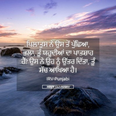 Picture 05 - ਮਰਕੁਸ 15:2 PANIRV - ਪਿਲਾਤੁਸ ਨੇ ਉਸ ਤੋਂ - Bible Verse Picture