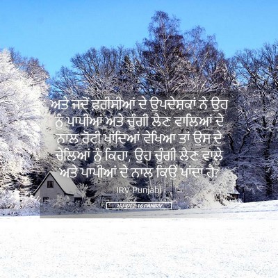 Picture 05 - ਮਰਕੁਸ 2:16 PANIRV - ਅਤੇ ਜਦੋਂ ਫ਼ਰੀਸੀਆਂ - Bible Verse Picture